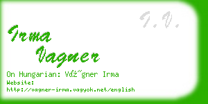 irma vagner business card